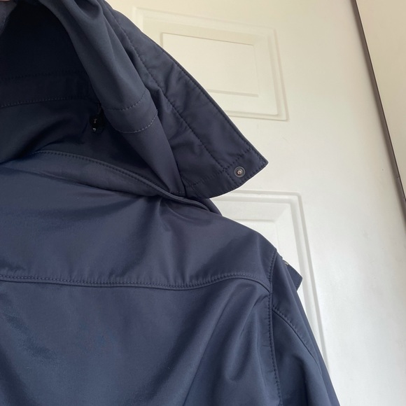 Banana Republic Wind Resistant Hooded Jacket Zip Up Navy - Picture 9 of 12